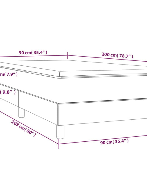 Загрузите изображение в средство просмотра галереи, Pat box spring cu saltea, maro închis, 90x200 cm, textil
