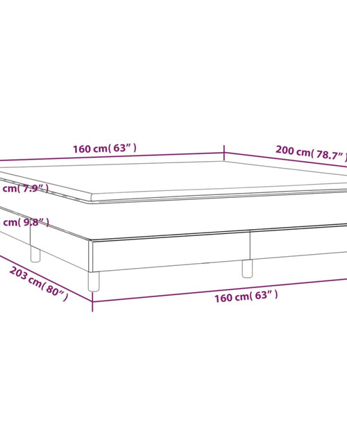 Загрузите изображение в средство просмотра галереи, Pat box spring cu saltea, maro închis, 160x200 cm, textil
