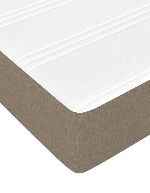 Загрузите изображение в средство просмотра галереи, Pat box spring cu saltea, gri taupe, 80x200 cm, textil
