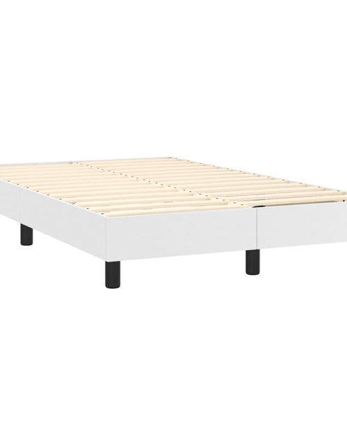 Încărcați imaginea în vizualizatorul Galerie, Pat box spring cu saltea, alb, 120x200 cm, piele ecologică
