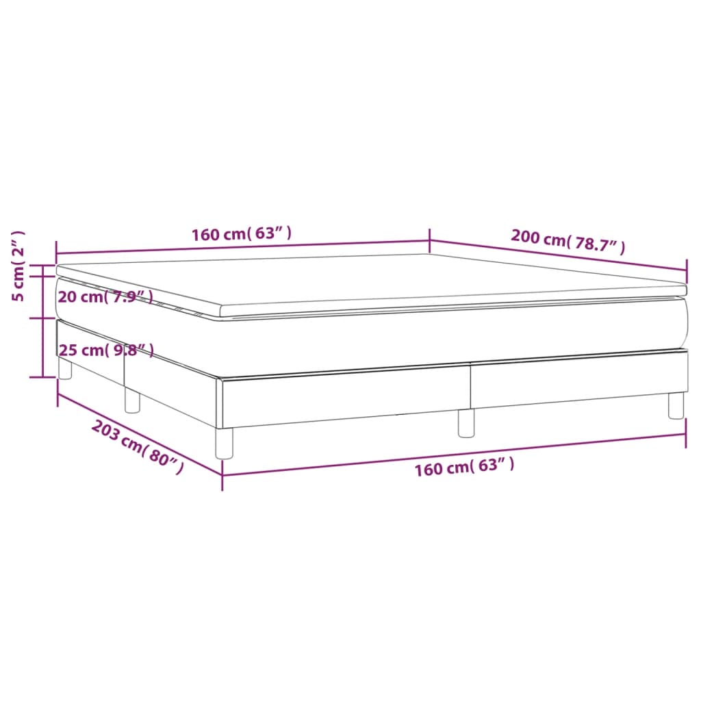 Pat box spring cu saltea, cappuccino, 160x200cm piele ecologică