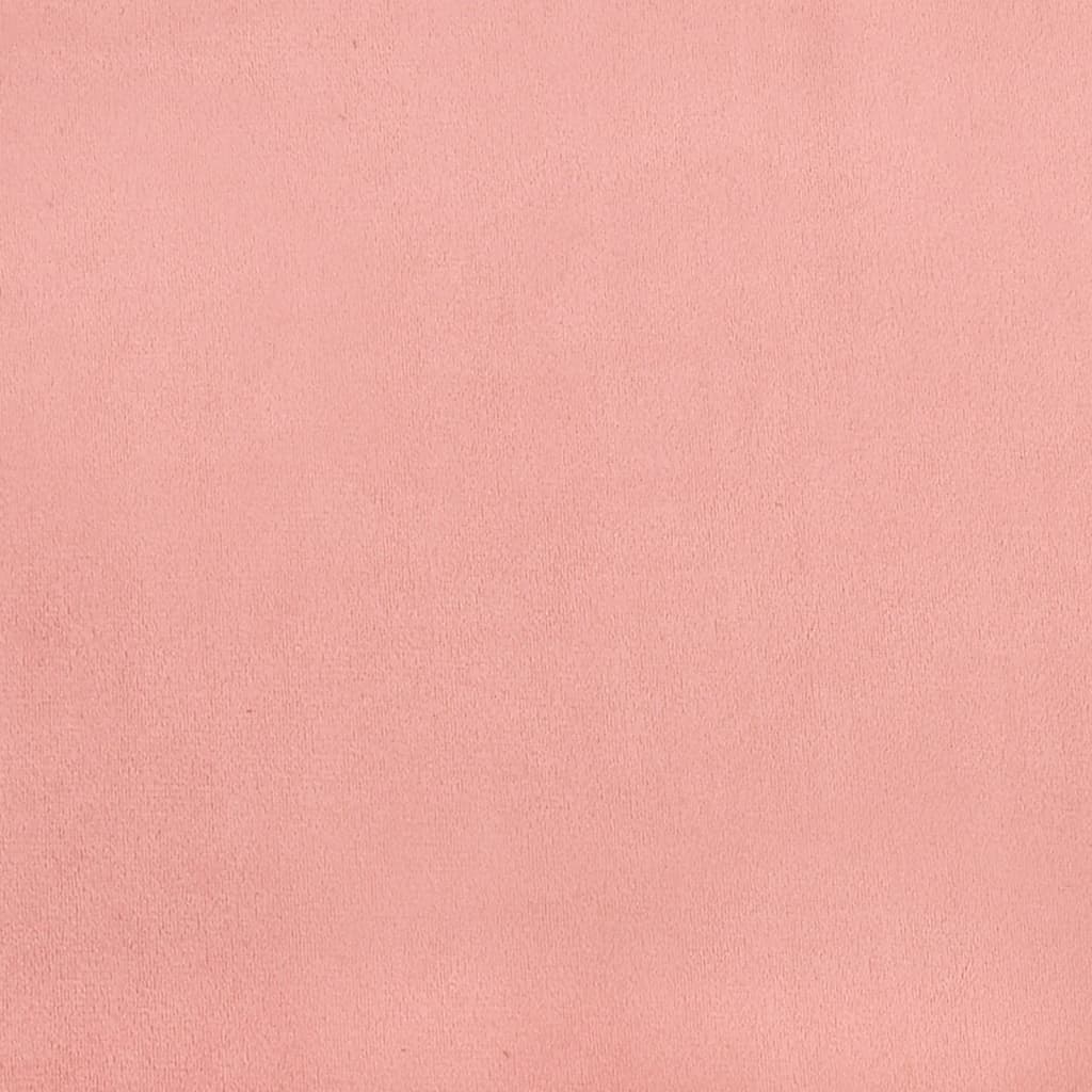 Pat box spring cu saltea, roz, 80x200 cm, catifea