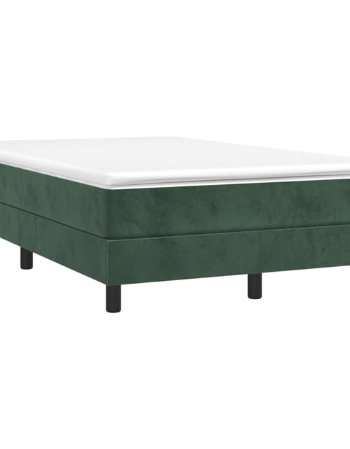 Загрузите изображение в средство просмотра галереи, Pat box spring cu saltea, verde închis, 120x200 cm, catifea
