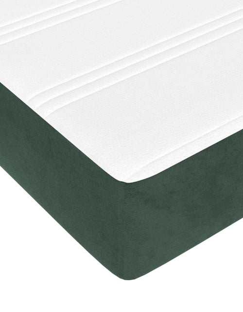 Загрузите изображение в средство просмотра галереи, Pat box spring cu saltea, verde închis, 120x200 cm, catifea
