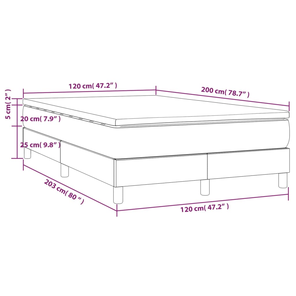 Pat box spring cu saltea, verde închis, 120x200 cm, catifea