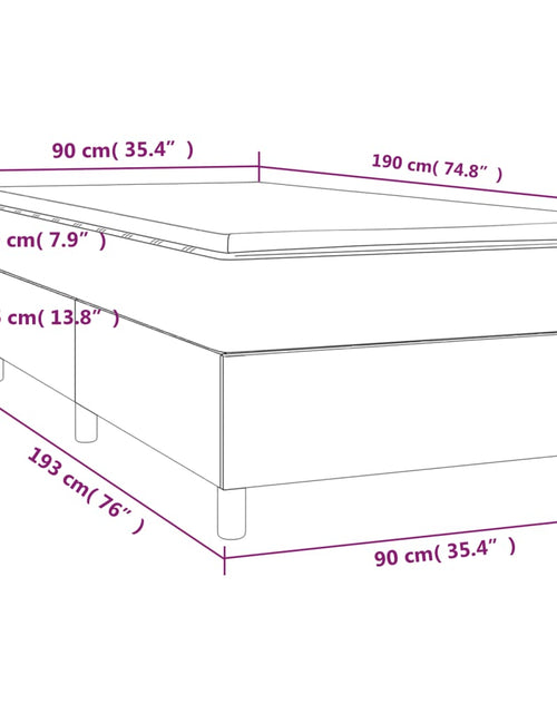 Загрузите изображение в средство просмотра галереи, Pat box spring cu saltea, maro închis, 90x190 cm, textil
