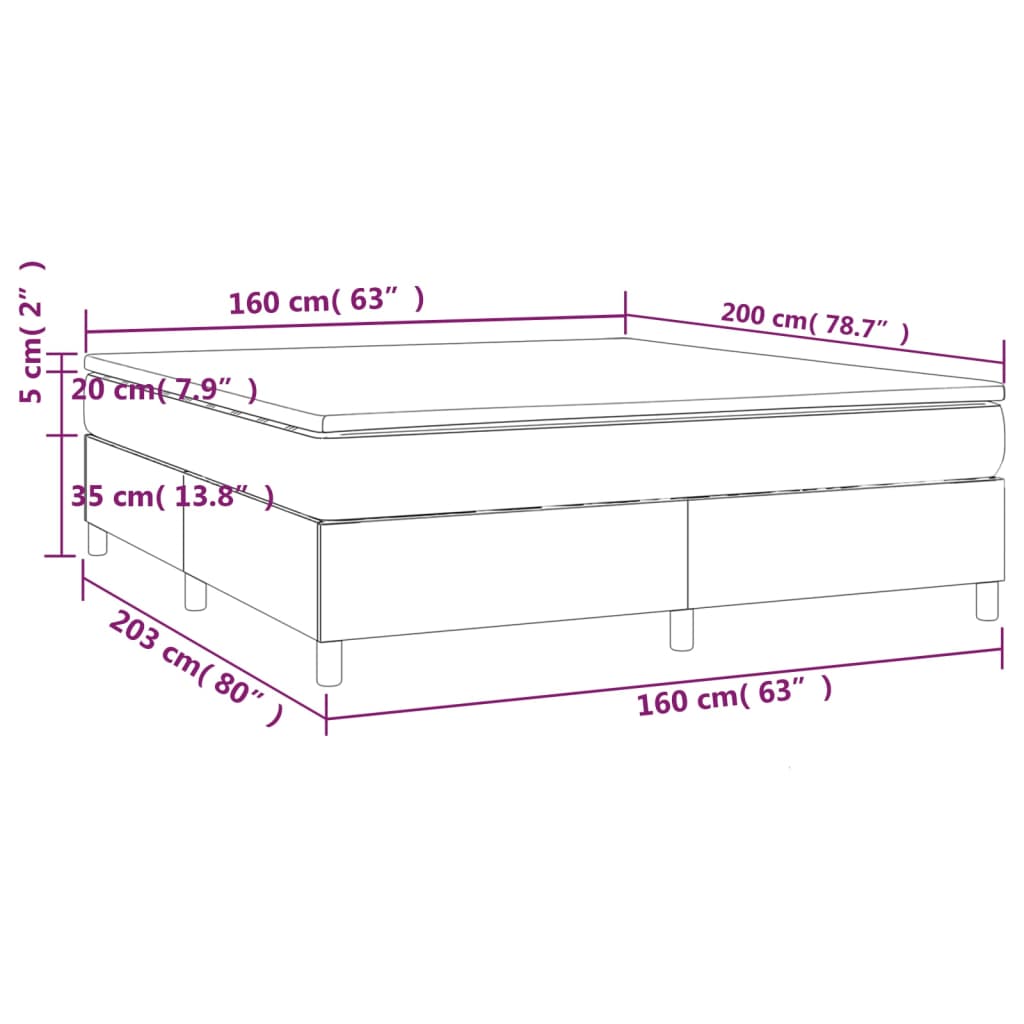 Pat box spring cu saltea, cappuccino, 160x200cm piele ecologică