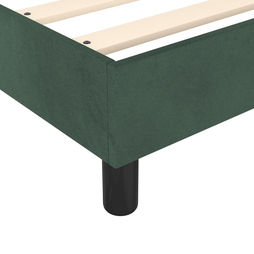 Pat box spring cu saltea, verde închis, 140x190 cm, catifea