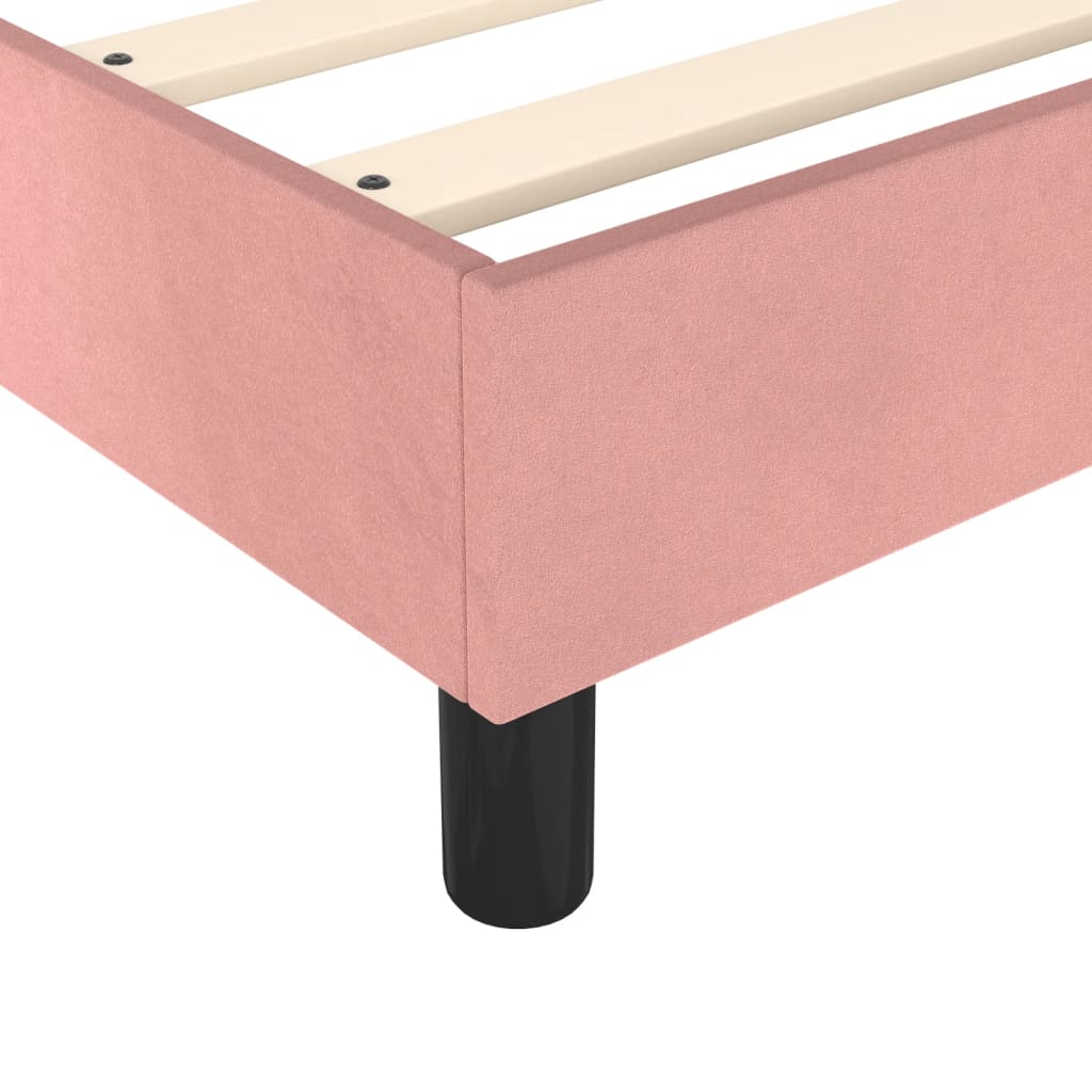 Pat box spring cu saltea, roz, 140x200 cm, catifea