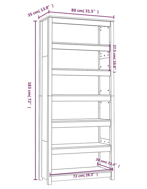 Загрузите изображение в средство просмотра галереи, Bibliotecă, 80x35x183 cm, lemn masiv de pin
