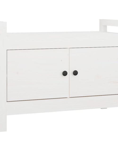 Загрузите изображение в средство просмотра галереи, Bancă de hol, alb, 80x40x60 cm, lemn masiv pin
