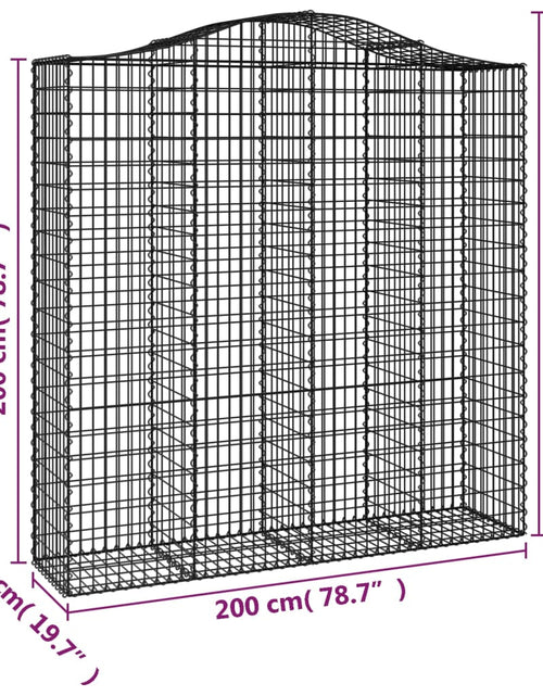 Загрузите изображение в средство просмотра галереи, Coșuri gabion arcuite, 2 buc 200x50x200/220 cm, fier galvanizat
