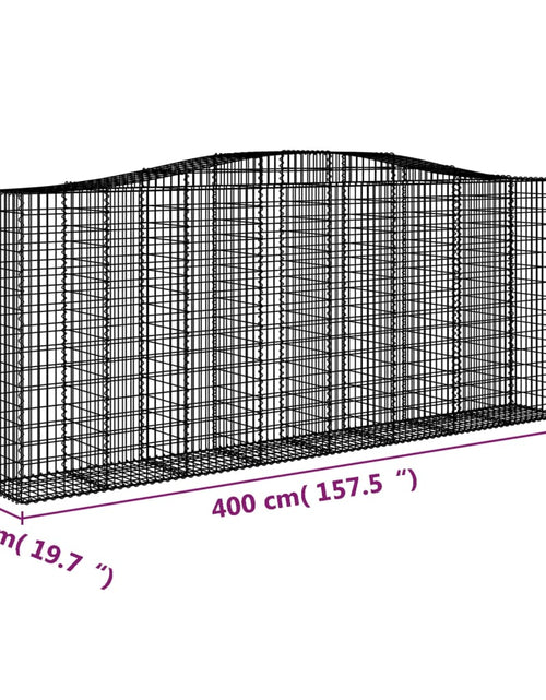 Загрузите изображение в средство просмотра галереи, Coșuri gabion arcuite, 20 buc, 400x50x160/180cm fier galvanizat
