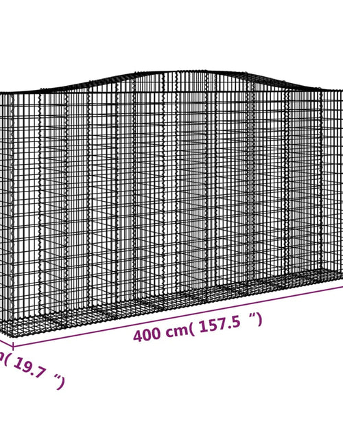 Încărcați imaginea în vizualizatorul Galerie, Coșuri gabion arcuite, 5 buc 400x50x200/220 cm, fier galvanizat
