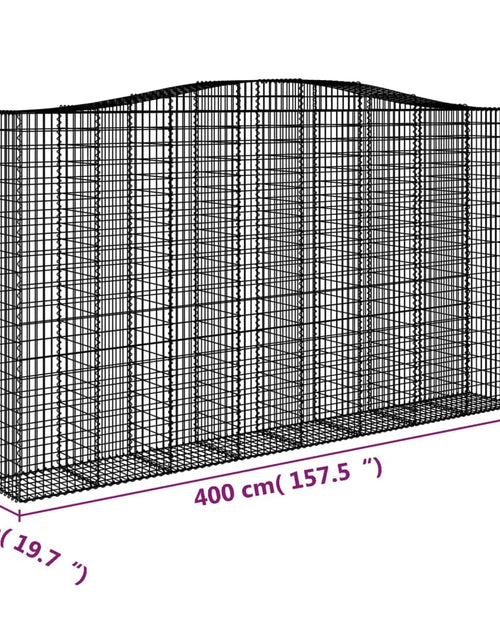 Загрузите изображение в средство просмотра галереи, Coșuri gabion arcuite, 9 buc, 400x50x220/240cm, fier galvanizat
