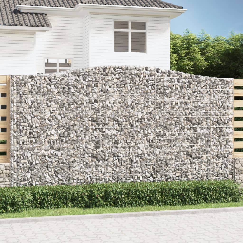 Coșuri gabion arcuite, 9 buc, 400x50x220/240cm, fier galvanizat