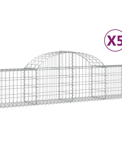 Загрузите изображение в средство просмотра галереи, Coșuri gabion arcuite 5 buc, 200x30x40/60 cm, fier galvanizat
