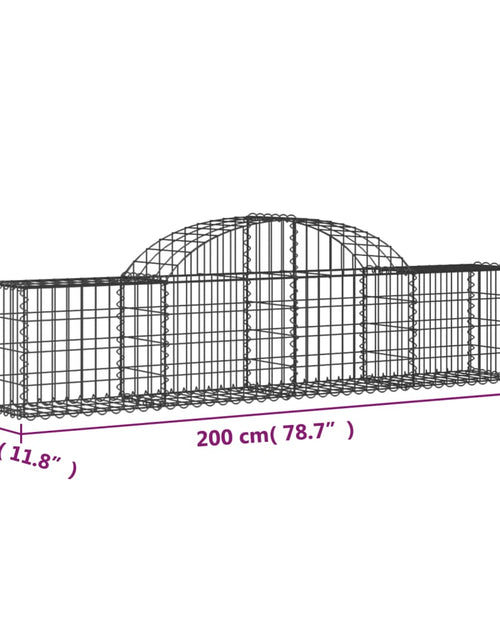 Încărcați imaginea în vizualizatorul Galerie, Coșuri gabion arcuite 7 buc, 200x30x40/60 cm, fier galvanizat
