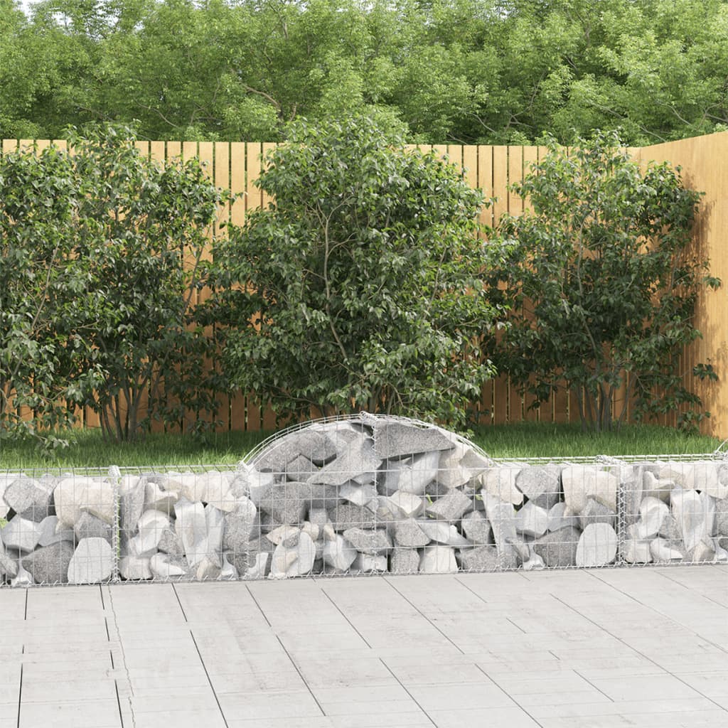 Coșuri gabion arcuite 7 buc, 200x30x40/60 cm, fier galvanizat