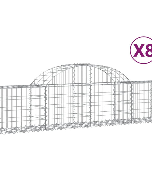 Загрузите изображение в средство просмотра галереи, Coșuri gabion arcuite 8 buc, 200x30x40/60 cm, fier galvanizat

