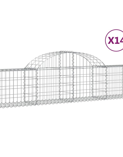 Încărcați imaginea în vizualizatorul Galerie, Coșuri gabion arcuite 14 buc, 200x30x40/60 cm, fier galvanizat
