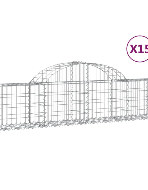 Încărcați imaginea în vizualizatorul Galerie, Coșuri gabion arcuite 15 buc, 200x30x40/60 cm, fier galvanizat
