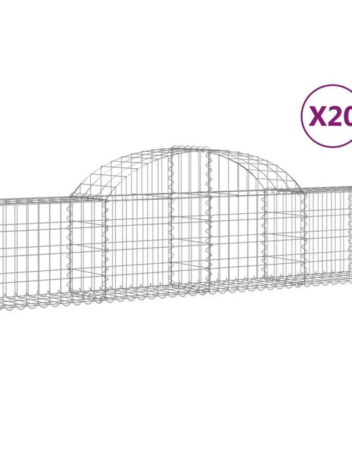 Загрузите изображение в средство просмотра галереи, Coșuri gabion arcuite 20 buc, 200x30x40/60 cm, fier galvanizat

