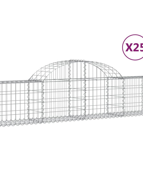 Загрузите изображение в средство просмотра галереи, Coșuri gabion arcuite 25 buc, 200x30x40/60 cm, fier galvanizat
