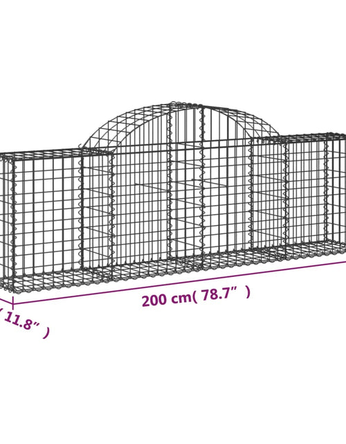 Încărcați imaginea în vizualizatorul Galerie, Coșuri gabion arcuite 25 buc, 200x30x60/80 cm, fier galvanizat
