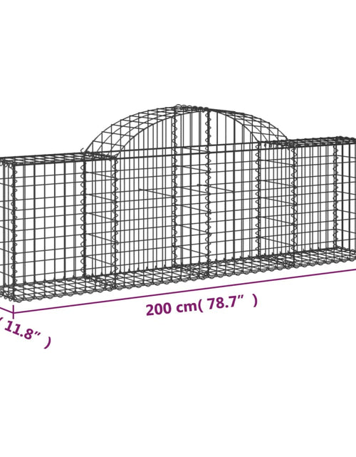 Încărcați imaginea în vizualizatorul Galerie, Coșuri gabion arcuite 50 buc, 200x30x60/80 cm, fier galvanizat
