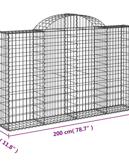 Загрузите изображение в средство просмотра галереи, Coșuri gabion arcuite 14 buc, 200x30x120/140cm, fier galvanizat
