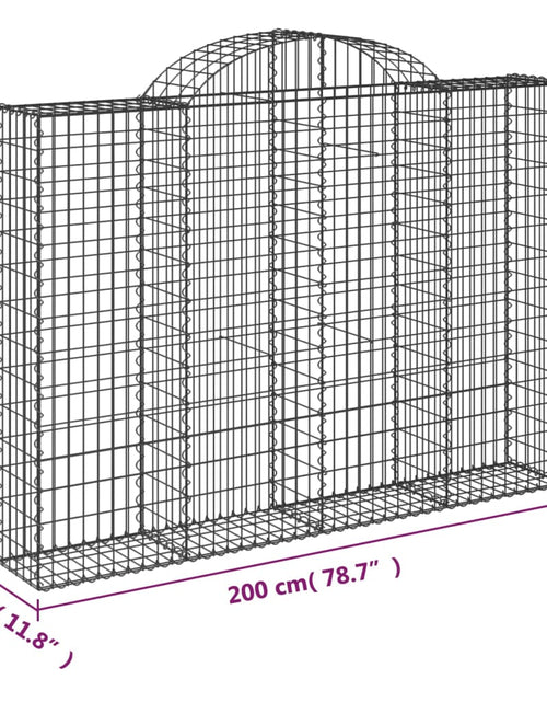 Загрузите изображение в средство просмотра галереи, Coșuri gabion arcuite 3 buc, 200x30x140/160cm, fier galvanizat
