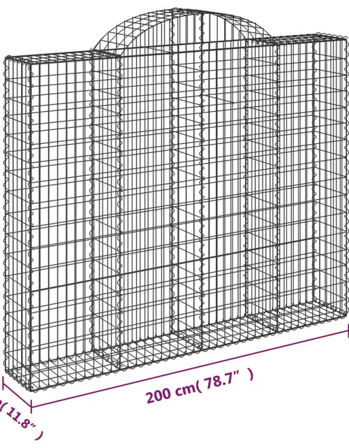 Загрузите изображение в средство просмотра галереи, Coșuri gabion arcuite 7 buc, 200x30x160/180 cm, fier galvanizat
