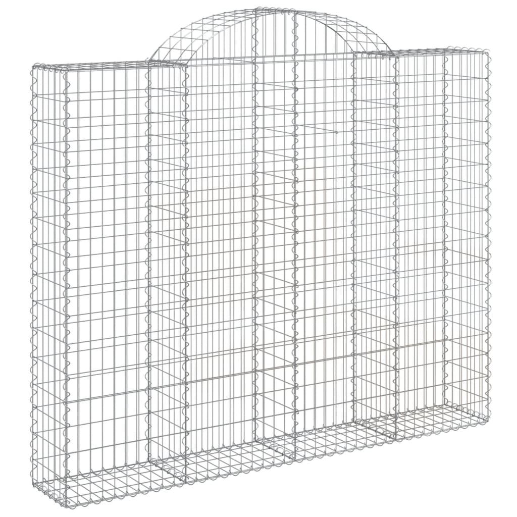 Coș gabion arcuit, 10 buc, 200x30x160/180 cm, fier galvanizat