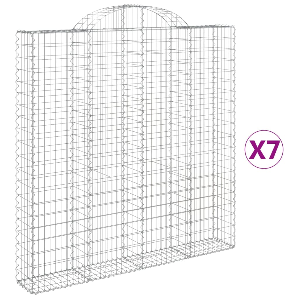 Coșuri gabion arcuite 7 buc. 200x30x200/220 cm fier galvanizat