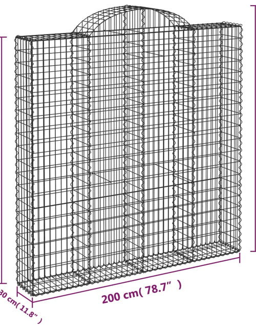 Загрузите изображение в средство просмотра галереи, Coșuri gabion arcuite 7 buc. 200x30x200/220 cm fier galvanizat
