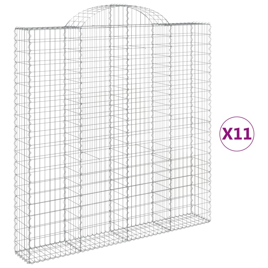 Coșuri gabion arcuite, 11 buc 200x30x200/220cm, fier galvanizat