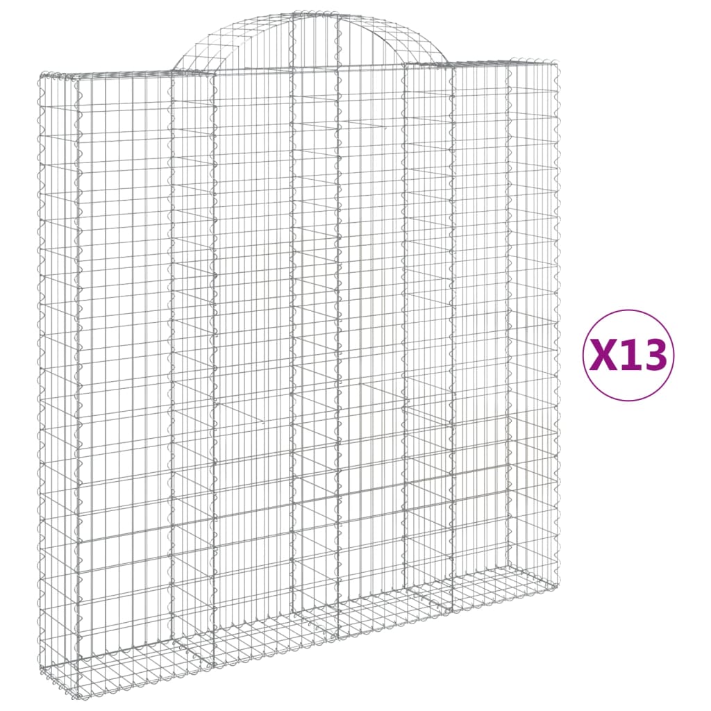 Coșuri gabion arcuite, 13 buc 200x30x200/220cm, fier galvanizat