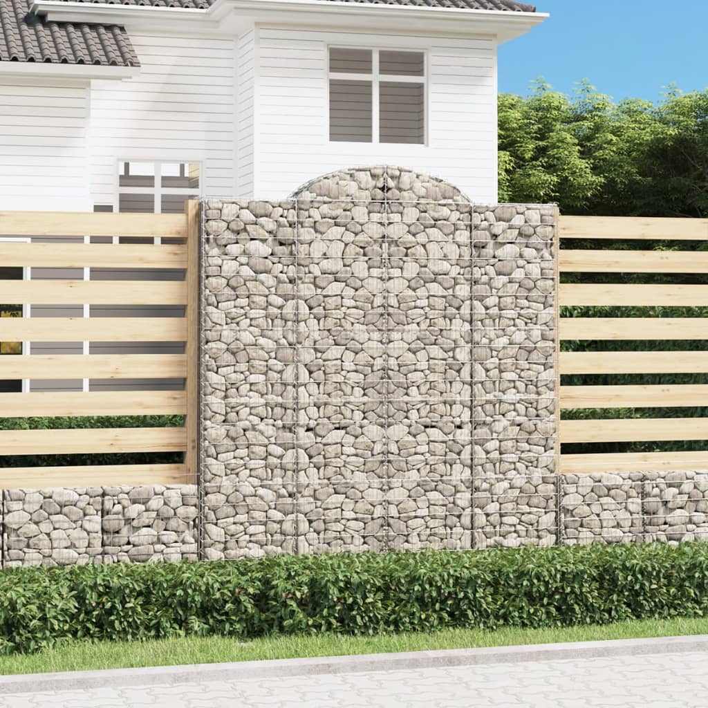 Coșuri gabion arcuite, 6 buc 200x30x220/240cm, fier galvanizat