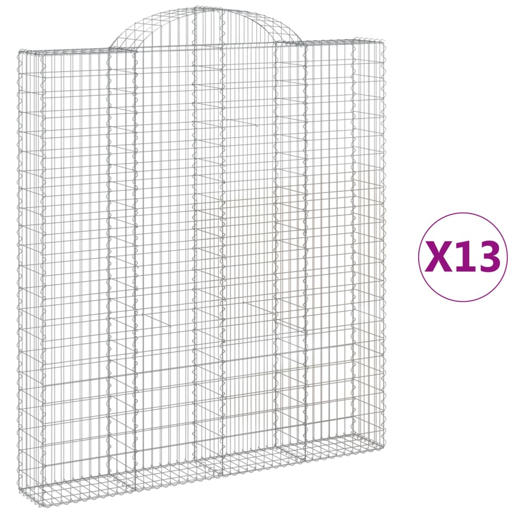 Coșuri gabion arcuite, 13 buc 200x30x220/240cm, fier galvanizat