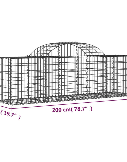 Загрузите изображение в средство просмотра галереи, Coșuri gabion arcuite 50 buc, 200x50x60/80 cm, fier galvanizat
