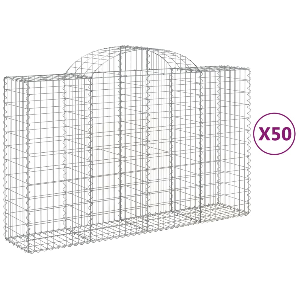 Coșuri gabion arcuite 50 buc, 200x50x120/140cm, fier galvanizat