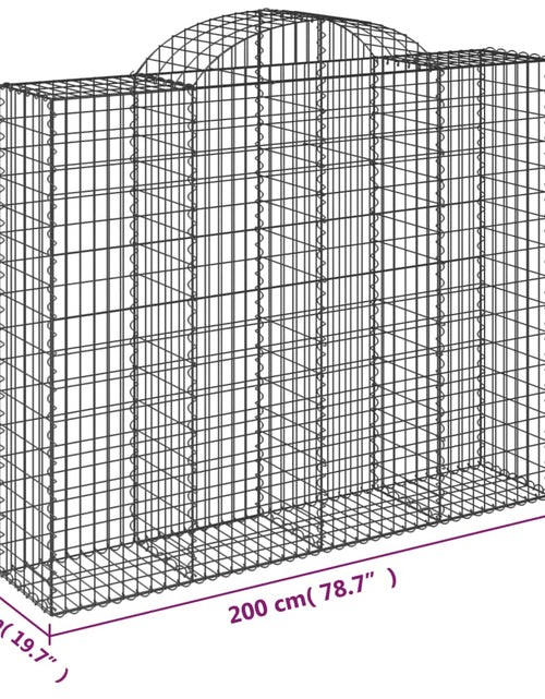 Încărcați imaginea în vizualizatorul Galerie, Coș gabion arcuit, 25 buc, 200x50x160/180 cm, fier galvanizat
