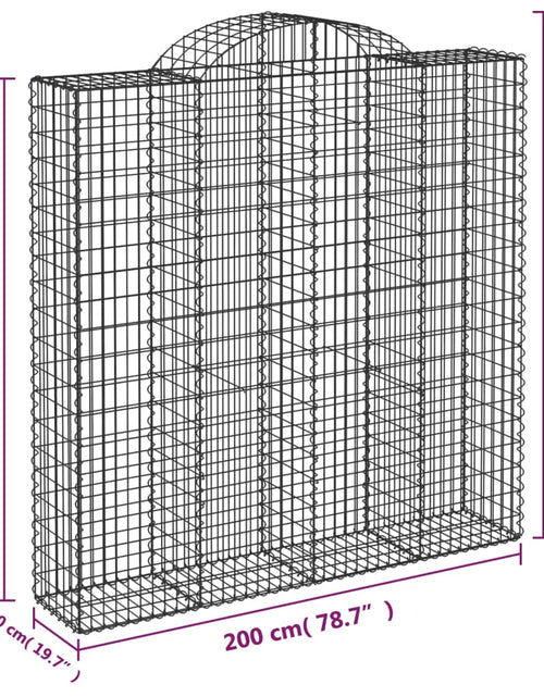 Загрузите изображение в средство просмотра галереи, Coșuri gabion arcuite, 9 buc 200x50x200/220 cm, fier galvanizat
