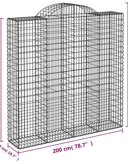 Загрузите изображение в средство просмотра галереи, Coșuri gabion arcuite, 10 buc 200x50x200/220cm, fier galvanizat
