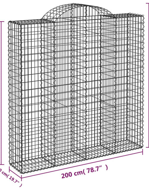 Загрузите изображение в средство просмотра галереи, Coșuri gabion arcuite, 11 buc 200x50x200/220cm, fier galvanizat
