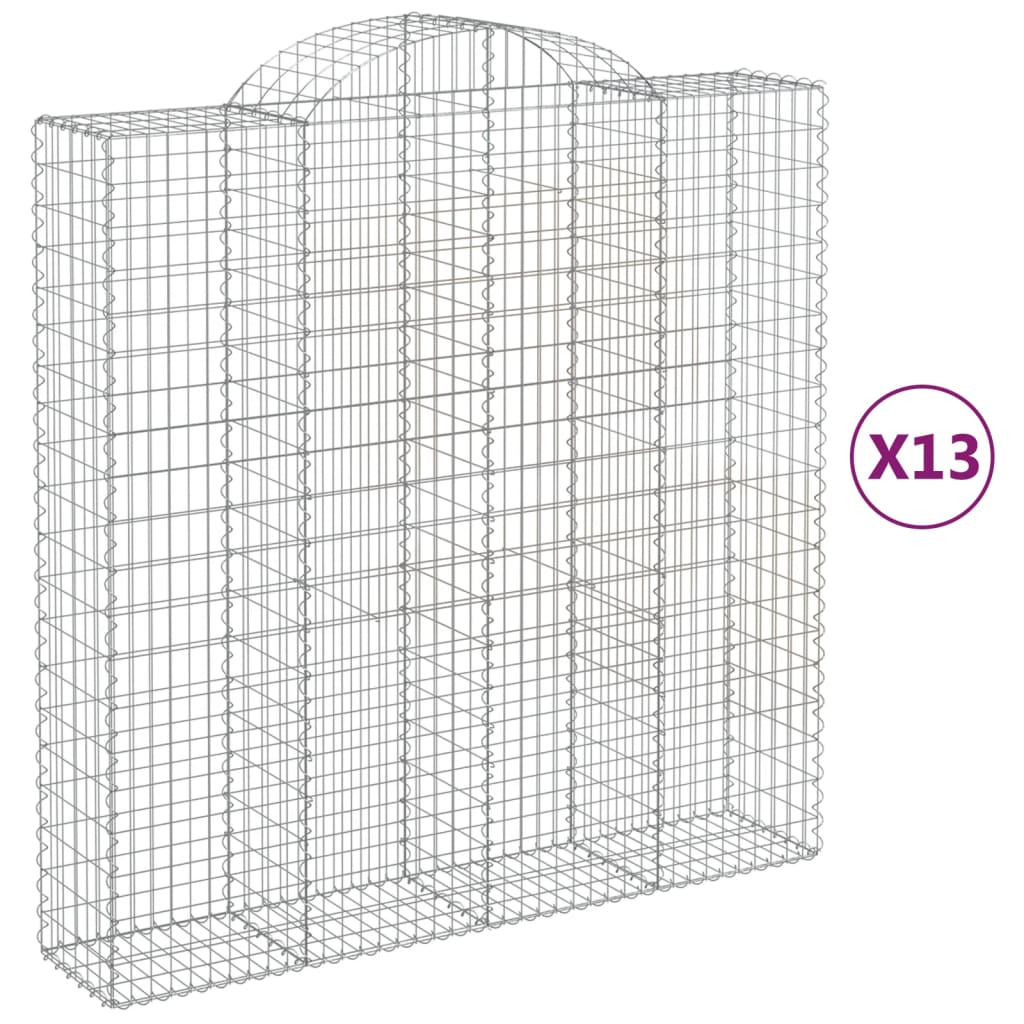 Coșuri gabion arcuite, 13 buc 200x50x200/220cm, fier galvanizat