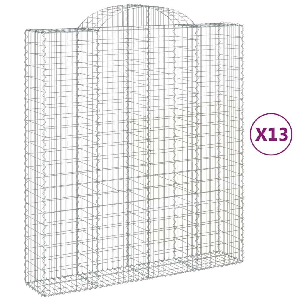 Coșuri gabion arcuite, 13 buc 200x50x220/240cm, fier galvanizat