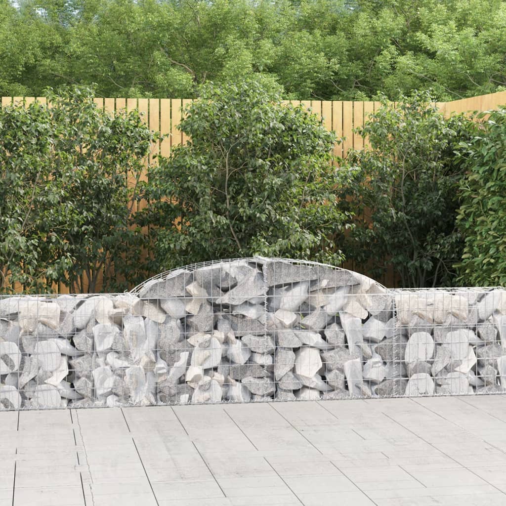 Coșuri gabion arcuite, 25 buc., 300x30x60/80cm, fier galvanizat