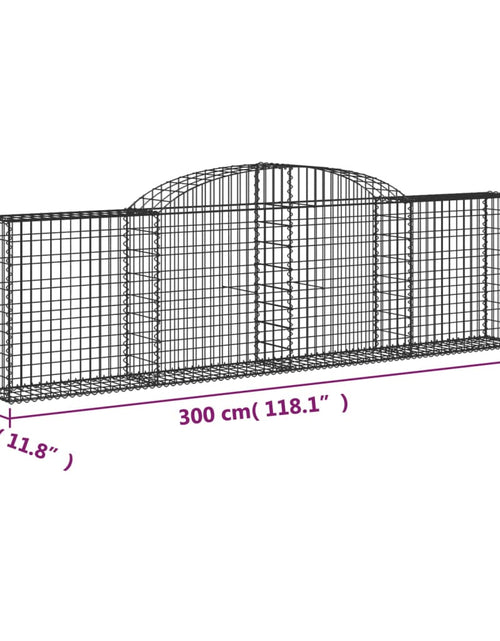 Încărcați imaginea în vizualizatorul Galerie, Coșuri gabion arcuite 25 buc, 300x30x80/100 cm, fier galvanizat
